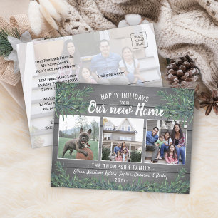 Cartes Pour Fêtes Annuelles De New Home 4 Photo Noël Vert et bois