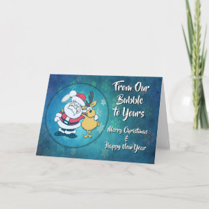 Cartes Pour Fêtes Annuelles De notre bulle à votre Noël 20xx Drôle