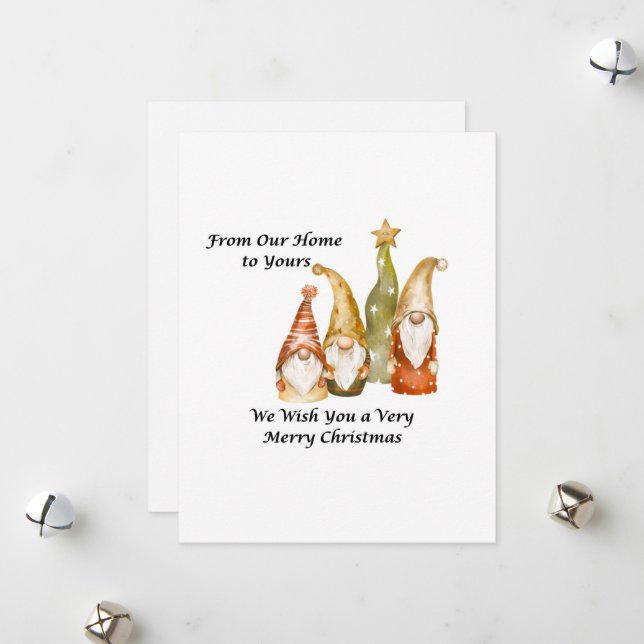 Cartes Pour Fêtes Annuelles De notre maison à la vôtre (Devant/Arrière en situation)