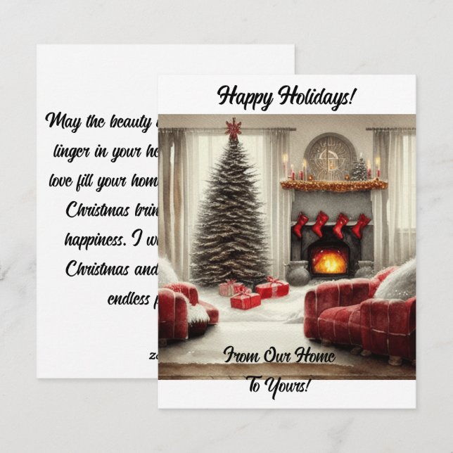 Cartes Pour Fêtes Annuelles De Notre Maison À La Vôtre (Devant / Derrière)