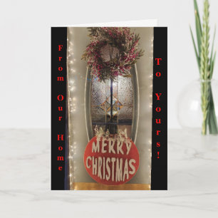 Cartes Pour Fêtes Annuelles De notre maison à votre Noël photo de la couronne