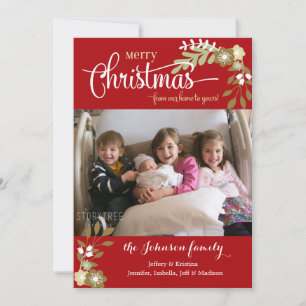 Cartes Pour Fêtes Annuelles De notre maison Joyeux Noël photo personnalisée