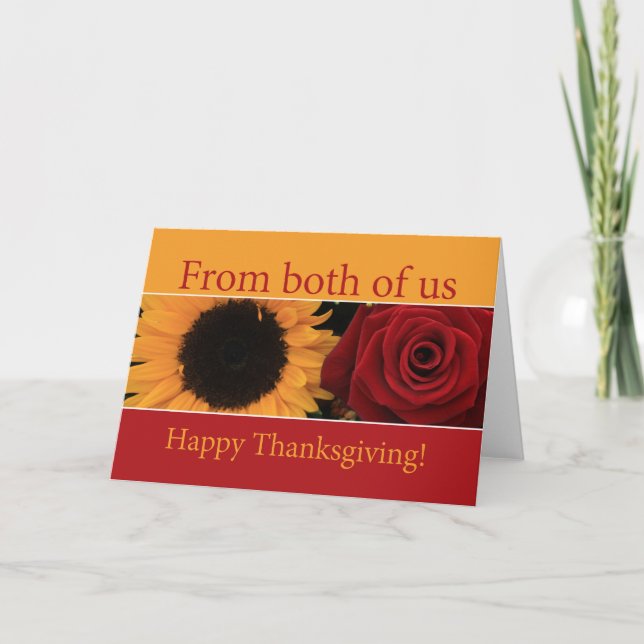 Cartes Pour Fêtes Annuelles De nous deux Thanksgiving Card (Devant)
