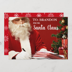 Cartes Pour Fêtes Annuelles De Santa Claus AJD NOM SF personnalisée