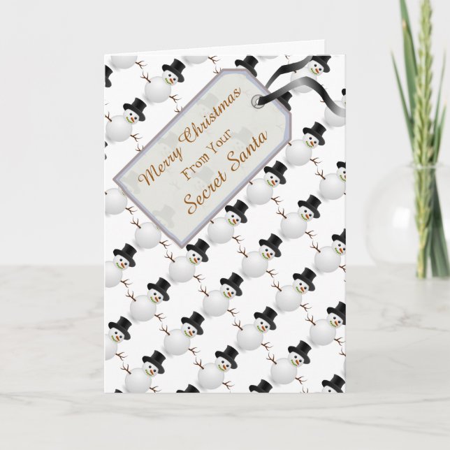 Cartes Pour Fêtes Annuelles De Secret Père Noël - Joyeux Snowmen de Noël (Devant)