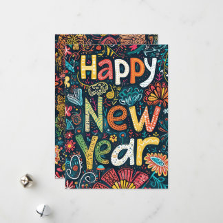 Cartes Pour Fêtes Annuelles Début de floraison - Un Gr de Nouvel An tiré à la