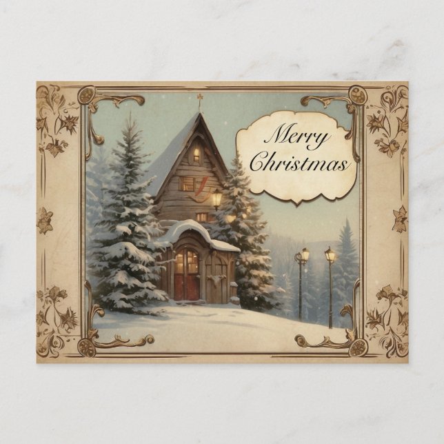 Cartes Pour Fêtes Annuelles Début des années 1900 Antique Noël Motifs (Devant)