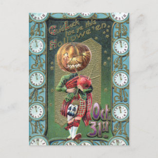 Cartes Pour Fêtes Annuelles Début des années 1900 Vintage Halloween Salutation