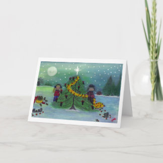 Cartes Pour Fêtes Annuelles "Dec'ing the Tree - Le chemin de la nature !"