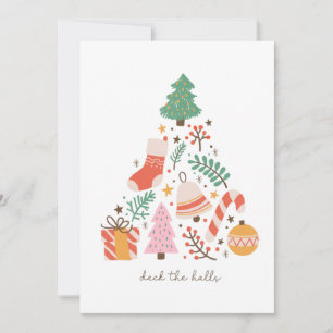 Cartes Pour Fêtes Annuelles Deck Les Halls Arbre De Noël