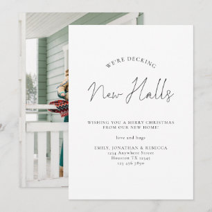 Cartes Pour Fêtes Annuelles Deck New Halls Script Address Christmas