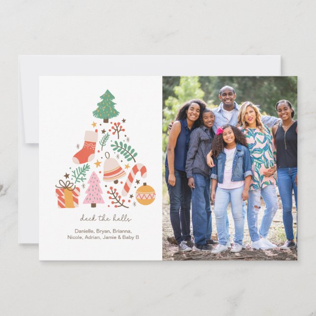 Cartes Pour Fêtes Annuelles Deck the Halls Family Photo Card Christmas (Devant)