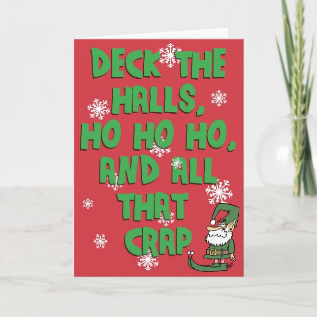 Cartes Pour Fêtes Annuelles Deck the Halls, Ho Ho Ho, et... (Devant)