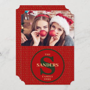 Cartes Pour Fêtes Annuelles Deck the Halls Monogrammed Holiday Photo