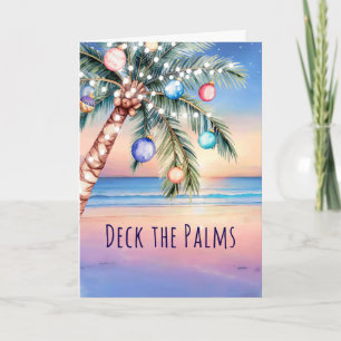 Cartes Pour Fêtes Annuelles Deck the Palms Beach Christmas