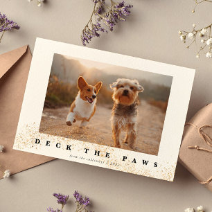 Cartes Pour Fêtes Annuelles Deck The Paws mignonne animal de compagnie photo N