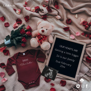 Cartes Pour Fêtes Annuelles Déclaration de grossesse romantique avec roses et 