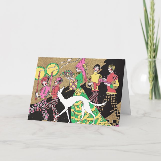 Cartes Pour Fêtes Annuelles Déco Dame médiévale avec des conservatrices et un  (Devant)