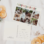 Cartes Pour Fêtes Annuelles Décontracté Coloré Noël Cinq photo<br><div class="desc">Cette carte postale de Noël décontractée et colorée est parfaite pour vos voeux de Noël ludiques, créatifs et lumineux. C'est une police moderne unique et ludique en rouge, tan boho, et vert clair et foncé, pour une agréable sensation de saison. Si vous cherchez à égayer l'hiver sombre de vos proches...</div>