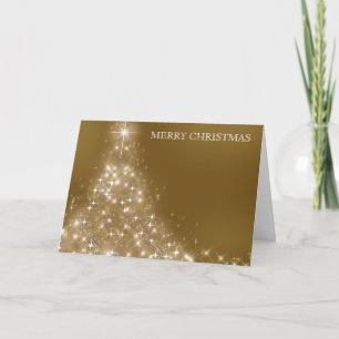 Cartes Pour Fêtes Annuelles Décor Arbre de Noël Parties scintillant or