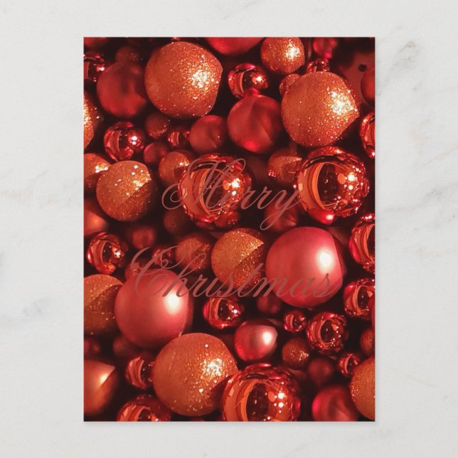 Cartes Pour Fêtes Annuelles Décor de Noël Baubles rouges (Devant)