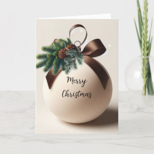 Cartes Pour Fêtes Annuelles Décor de Noël en velours neutre