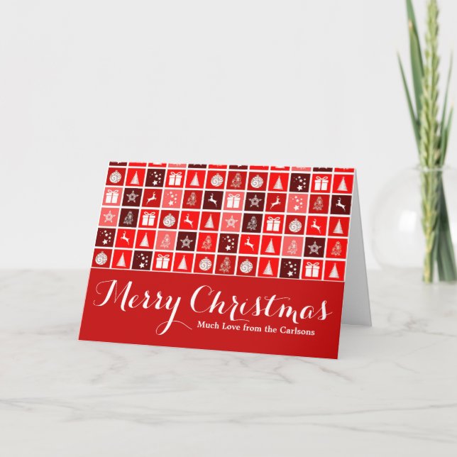 Cartes Pour Fêtes Annuelles Décor de Noël Motif rouge (Devant)