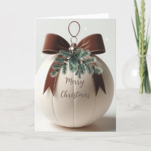 Cartes Pour Fêtes Annuelles Décor de Noël neutre en velours ivoire