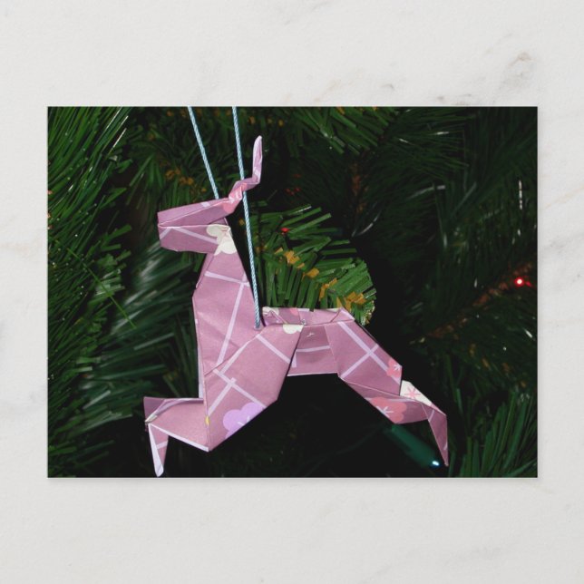 Cartes Pour Fêtes Annuelles Décor de Noël Origami Reinder (Devant)