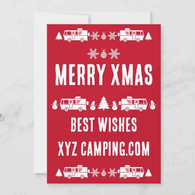 Cartes Pour Fêtes Annuelles Décor de Noël RV Motorhome (Devant)