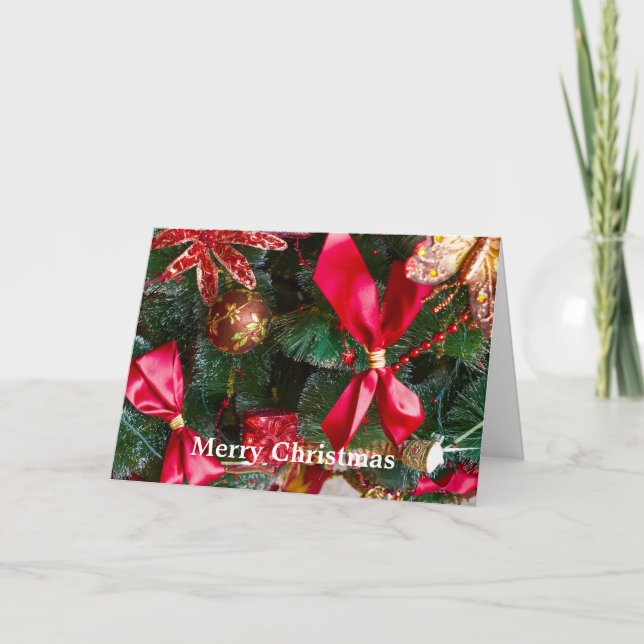 Cartes Pour Fêtes Annuelles Décor Joyeux Arbre de Noël (Devant)
