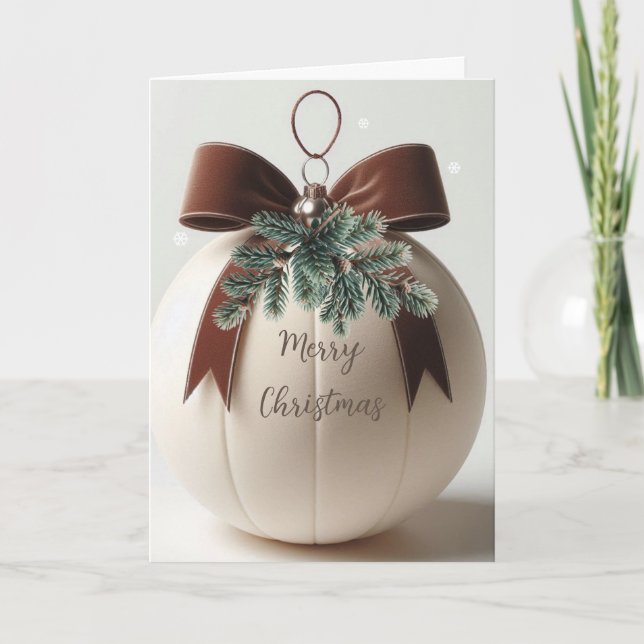 Cartes Pour Fêtes Annuelles Décor neutre en velours ivoire de Noël (Devant)