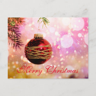 Cartes Pour Fêtes Annuelles Décor rouge simple et élégant Neige Joyeux Noël