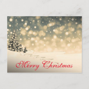 Cartes Pour Fêtes Annuelles Décor rouge simple et élégant Neige Joyeux Noël