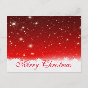 Cartes Pour Fêtes Annuelles Décor rouge simple et élégant Neige Joyeux Noël