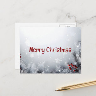 Cartes Pour Fêtes Annuelles Décor simple et élégant en feuille verte Joyeux No