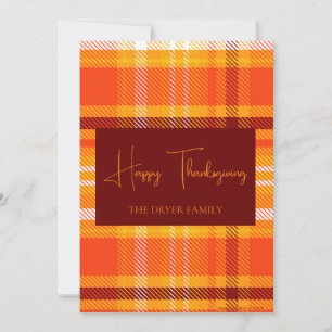 Cartes Pour Fêtes Annuelles Décoration de maison à carreaux d'automne Dîner de