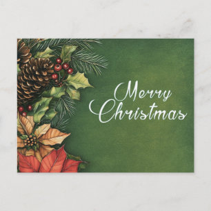 Cartes Pour Fêtes Annuelles Décoration de sapin de Noël simple élégant rouge