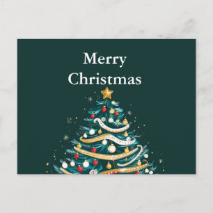 Cartes Pour Fêtes Annuelles Décoration de sapin de Noël simple élégant rouge