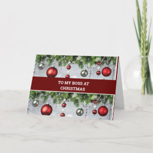 CARTES POUR FÊTES ANNUELLES DÉCORATION DE VACANCES DE NOËL "BOSS" À NOËL