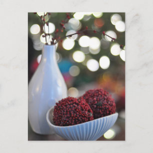 Cartes Pour Fêtes Annuelles Décoration de vacances en blanc et rouge, vase, ca