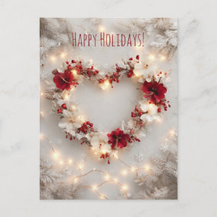 Cartes Pour Fêtes Annuelles Décoration en forme de cœur avec des fleurs et des