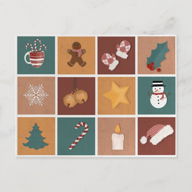 Cartes Pour Fêtes Annuelles Décorations classiques de Noël (Devant)