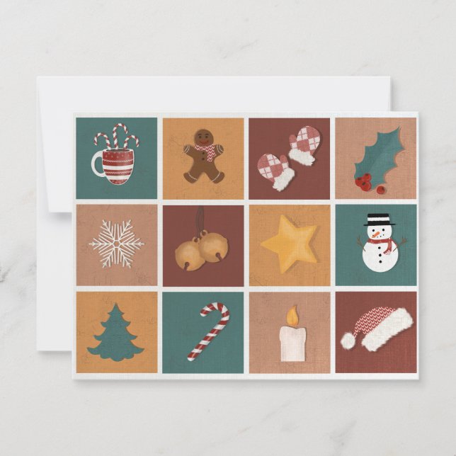 Cartes Pour Fêtes Annuelles Décorations classiques de Noël (Devant)