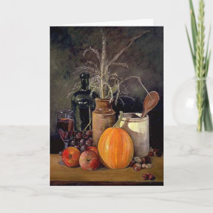 Cartes Pour Fêtes Annuelles Décorations d'automne sur table, Citrouille, Fruit