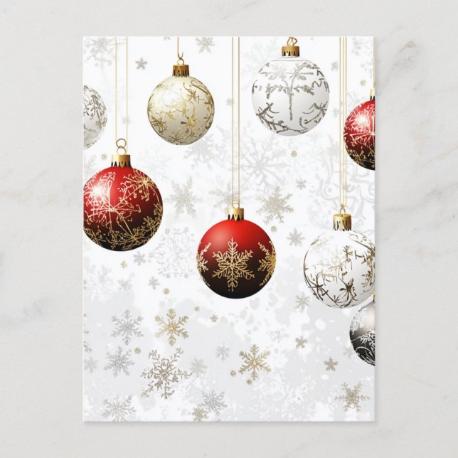 CARTES POUR FÊTES ANNUELLES DÉCORATIONS DE FÊTE ROUGE / OR #1 (Devant)