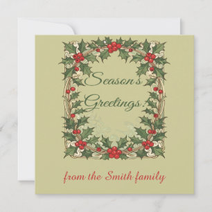Cartes Pour Fêtes Annuelles Décorations de Noël aux baies de houx