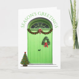 Cartes Pour Fêtes Annuelles Décorations de Noël C'est la saison Porte Verte