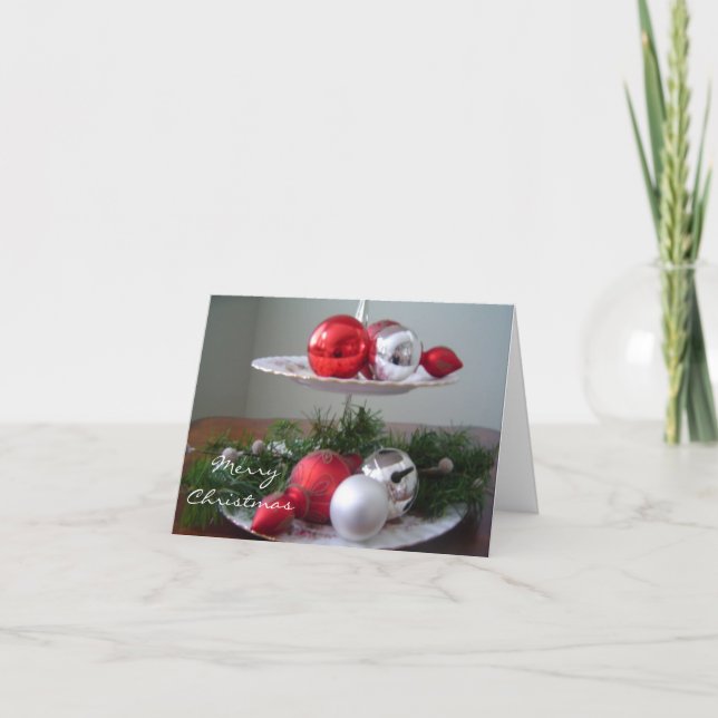 Cartes Pour Fêtes Annuelles Décorations de Noël élégantes (Devant)