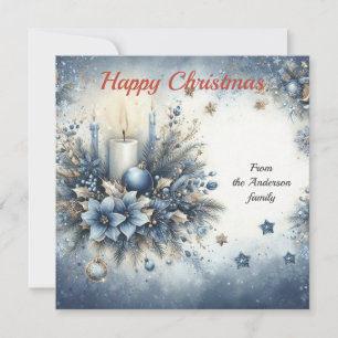 Cartes Pour Fêtes Annuelles Décorations de Noël en or bleu élégant